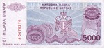 Bosnia and Herzegovina, 5,000 Dinar, P-0149a