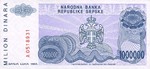 Bosnia and Herzegovina, 1,000,000 Dinar, P-0152a