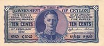 Ceylon, 10 Cent, P-0043a v1