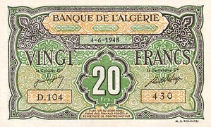 Algeria, 20 Franc, P103