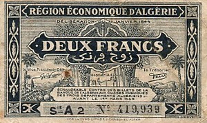 Algeria, 2 Franc, P99a A2