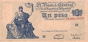 Argentina, 1 Peso, P257 v2