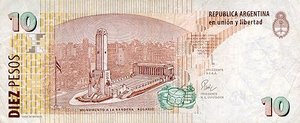Argentina, 10 Peso, P348 A