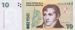 Argentina, 10 Peso, P354 E