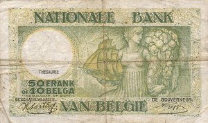 Belgium, 50/10 Francs/Belgas, P106