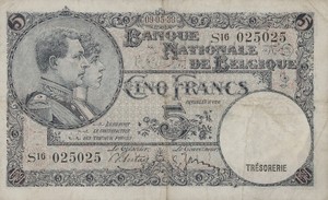 Belgium, 5 Franc, P108a