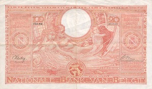 Belgium, 100/20 Francs/Belgas, P113