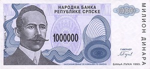 Bosnia and Herzegovina, 1,000,000 Dinar, P152a