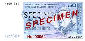 Bosnia and Herzegovina, 50 Convertible Pfennig, P58s