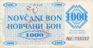 Bosnia and Herzegovina, 1,000 Dinar, P8f1
