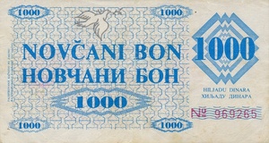 Bosnia and Herzegovina, 1,000 Dinar, P8h