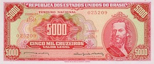 Brazil, 5,000 Cruzeiro, P182b