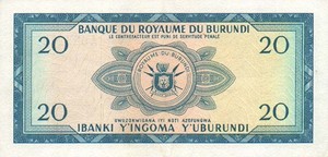 Burundi, 20 Franc, P10