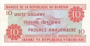 Burundi, 10 Franc, P20a