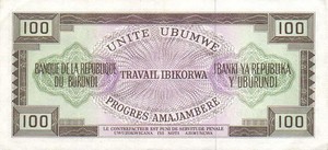 Burundi, 100 Franc, P23b