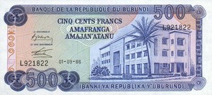 Burundi, 500 Franc, P30b v2