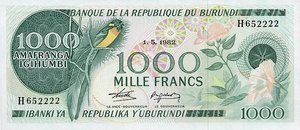 Burundi, 1,000 Franc, P31b v2