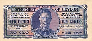 Ceylon, 10 Cent, P43a v1