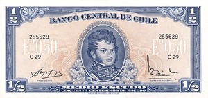 Chile, 1/2 Escudo, P134Aa Sign.3