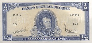 Chile, 1/2 Escudo, P134Aa Sign.2