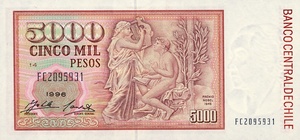 Chile, 5,000 Peso, P155e 14