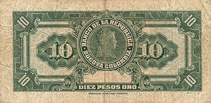Colombia, 10 Peso Oro, P389d