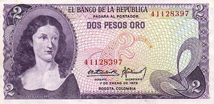 Colombia, 2 Peso Oro, P413a v1