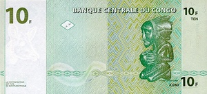 Congo Democratic Republic, 10 Franc, P87a