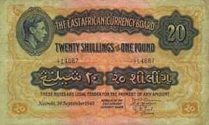 East Africa, 20 Shilling, P30b v1