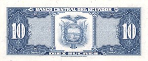 Ecuador, 10 Sucre, P114b Sign.2