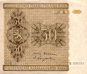 Finland, 50 Markka, P87 Sign.2