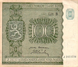 Finland, 100 Markka, P88