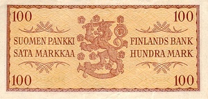 Finland, 100 Markka, P97a