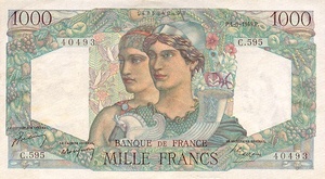 France, 1,000 Franc, P130b