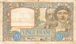 France, 20 Franc, P92a