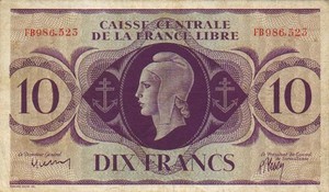 French Equatorial Africa, 10 Franc, P11a
