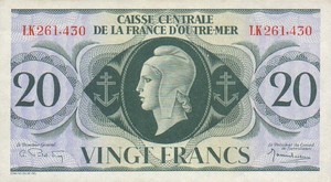 French Equatorial Africa, 20 Franc, P17b