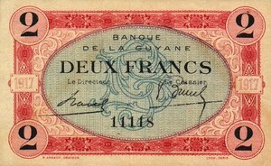 French Guiana, 2 Franc, P6