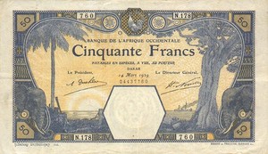 French West Africa, 50 Franc, P9Bc