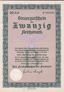 Germany, 20 Reichsmark, 