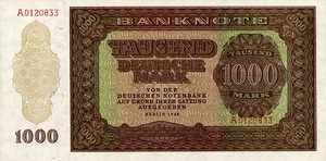 Germany - Democratic Republic, 1,000 Deutsche Mark, P16a