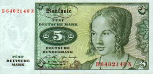Germany - Federal Republic, 5 Deutsche Mark, P30a