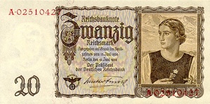 Germany, 20 Reichsmark, P185