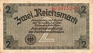 Germany, 2 Reichsmark, R137a