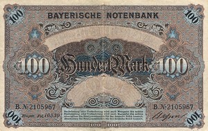 German States, 100 Mark, S922