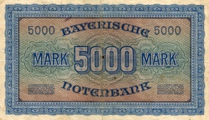 German States, 5,000 Mark, S925