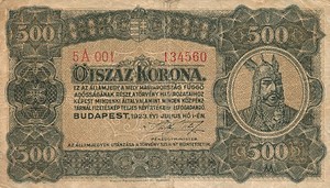 Hungary, 500 Korona, P74a