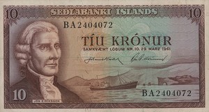 Iceland, 10 Krona, P42 Sign.2