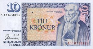 Iceland, 10 Krone, P48a Sign.3