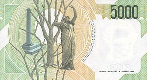 Italy, 5,000 Lira, P111cr